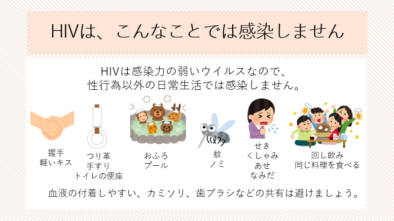 HIVは、こんなことでは感染しません
